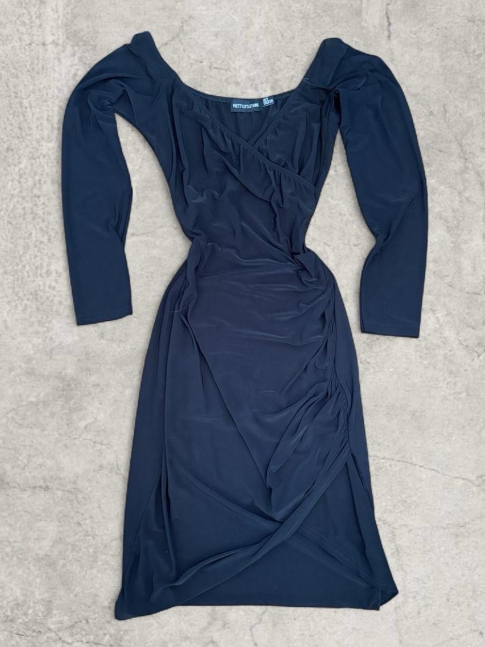 Jessica Howard Midnight Navy Wrap-Style Long Sleeve Dress